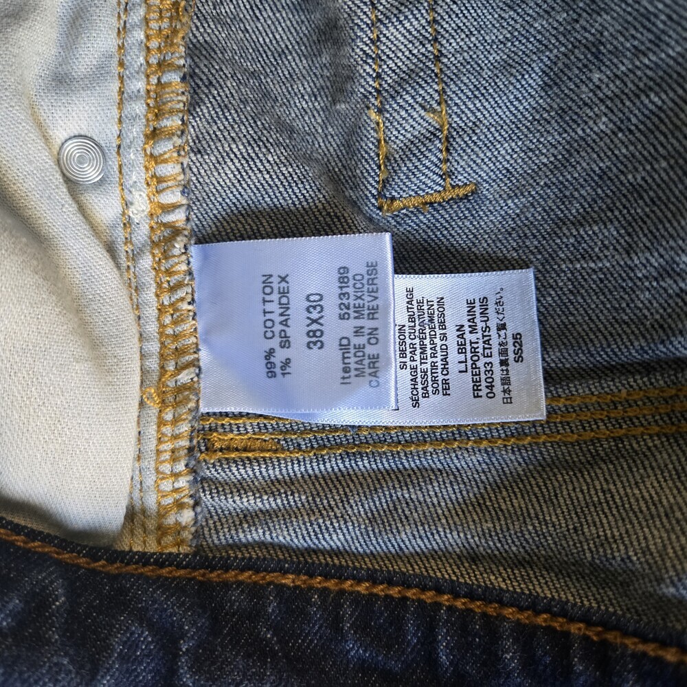 L.L. Bean Men's Vintage Blue Denim Jeans Slim Fit Straight Stretch Item ID523189 - Picture 7 of 9